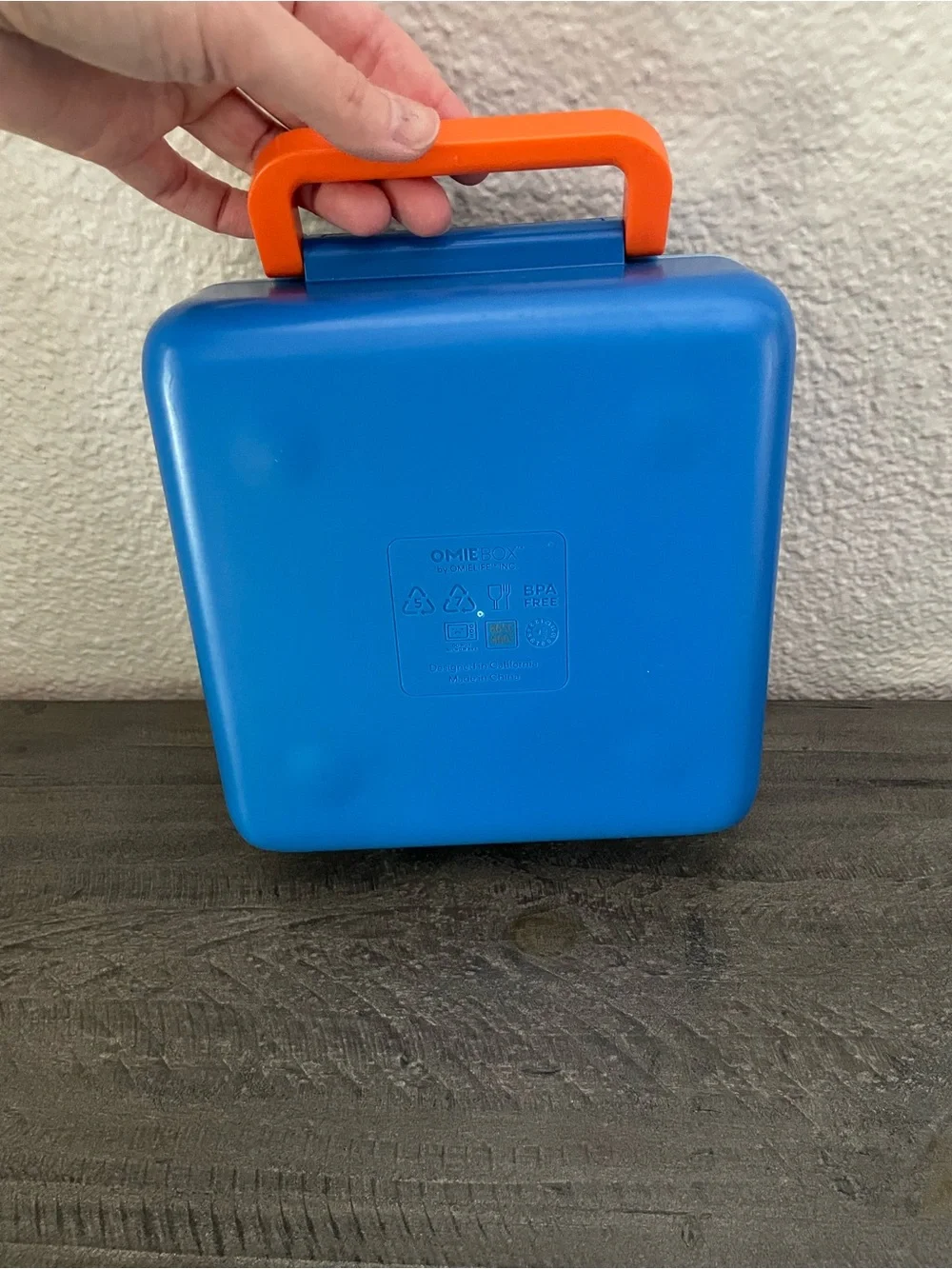 Omie Blue Meal Box with Orange Accents - Durable Food Storage